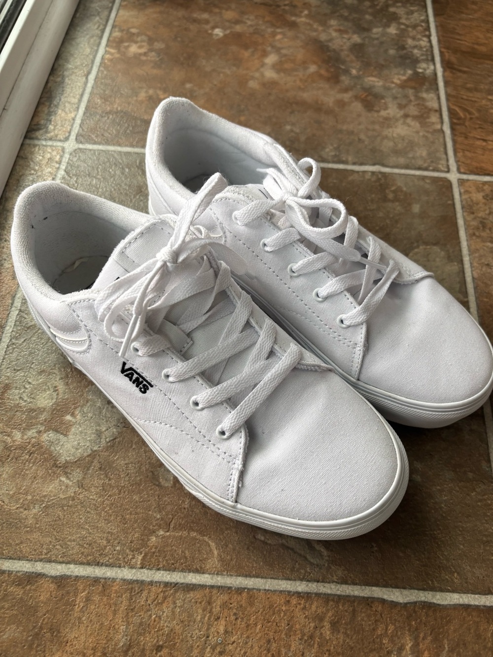 Vans White Low-Top Canvas Sneakers
